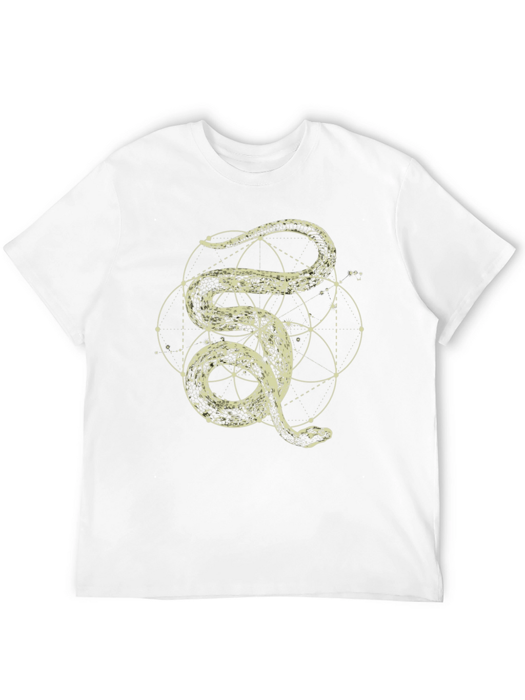 Mens Snake Geometric Graphic Print Tee