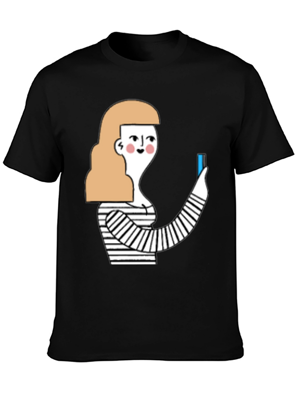 Quirky Graphic Tee - Stylish Cartoon Woman