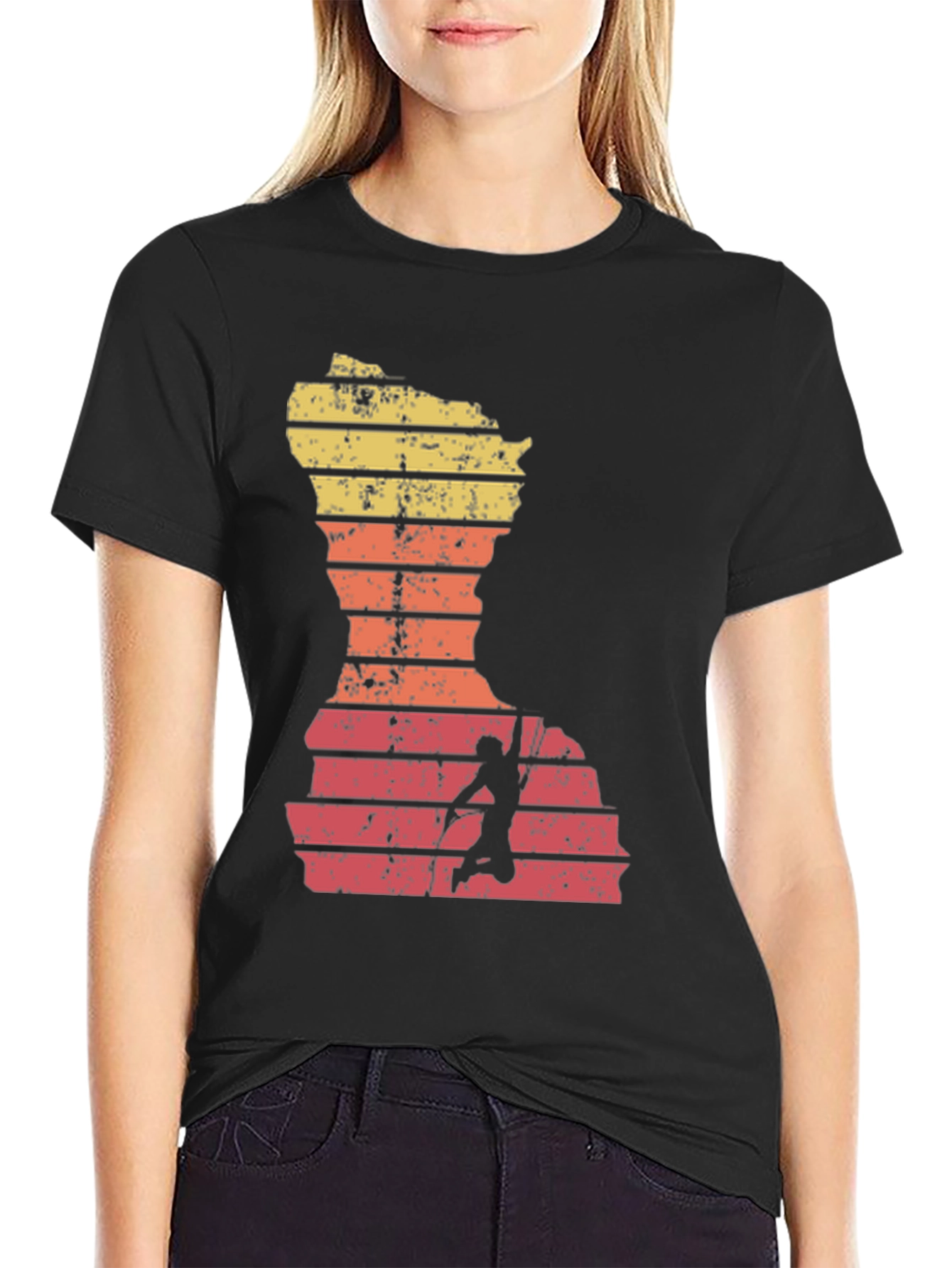 Retro Climber T-Shirt - Wisconsin Silhouette