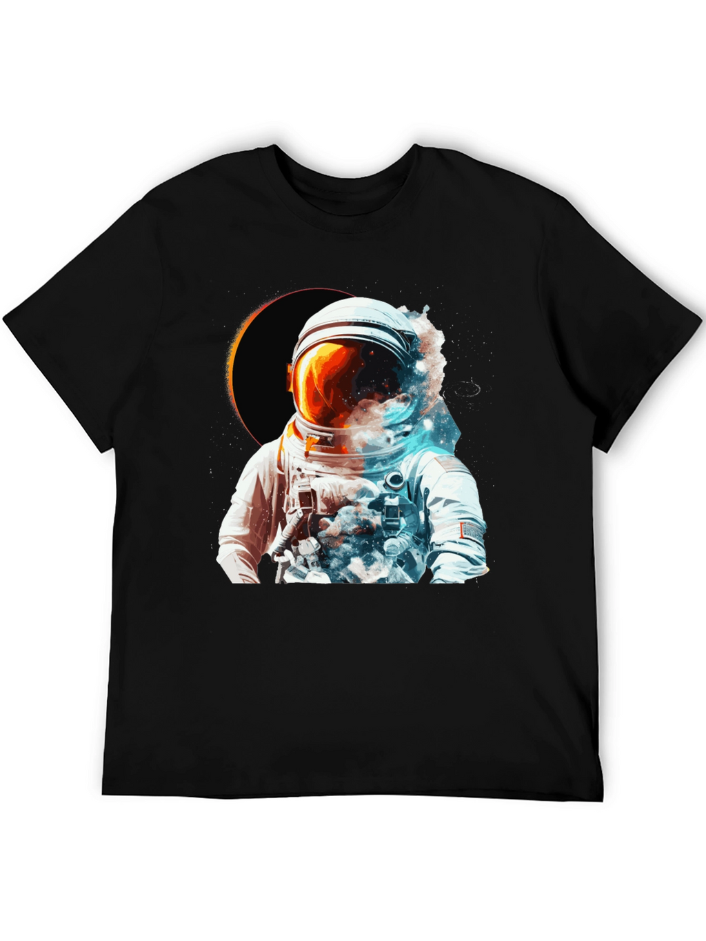 Astronaut Eclipse Graphic T-Shirt - Space Adventure Tee