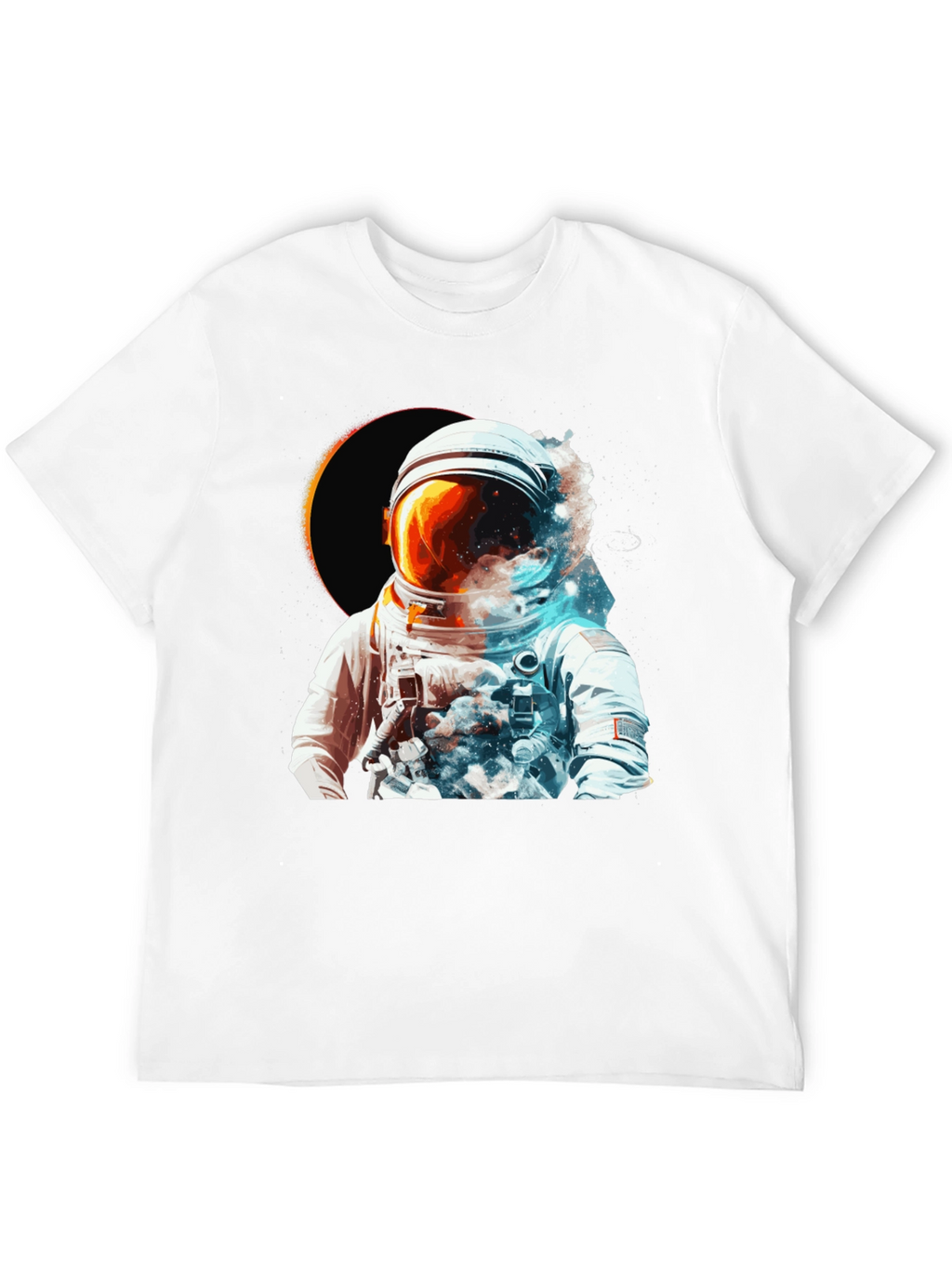 Astronaut Eclipse Graphic T-Shirt - Space Adventure Tee