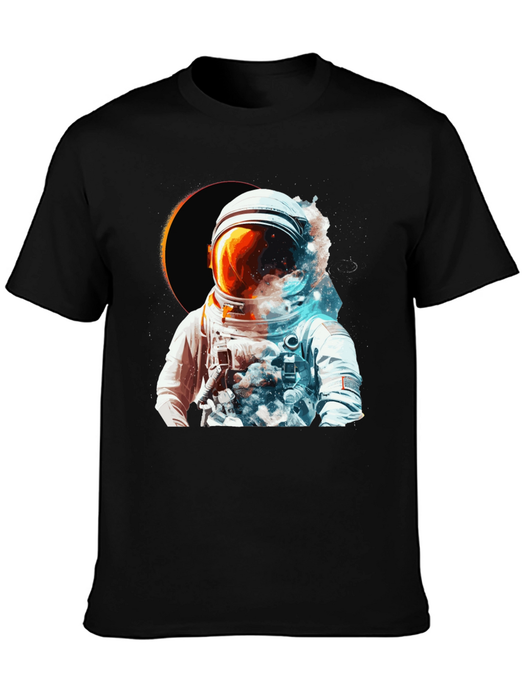 Astronaut Eclipse Graphic T-Shirt - Space Adventure Tee
