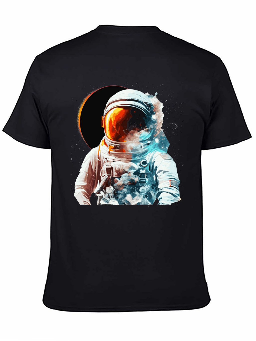 Astronaut Eclipse Graphic T-Shirt - Space Adventure Tee