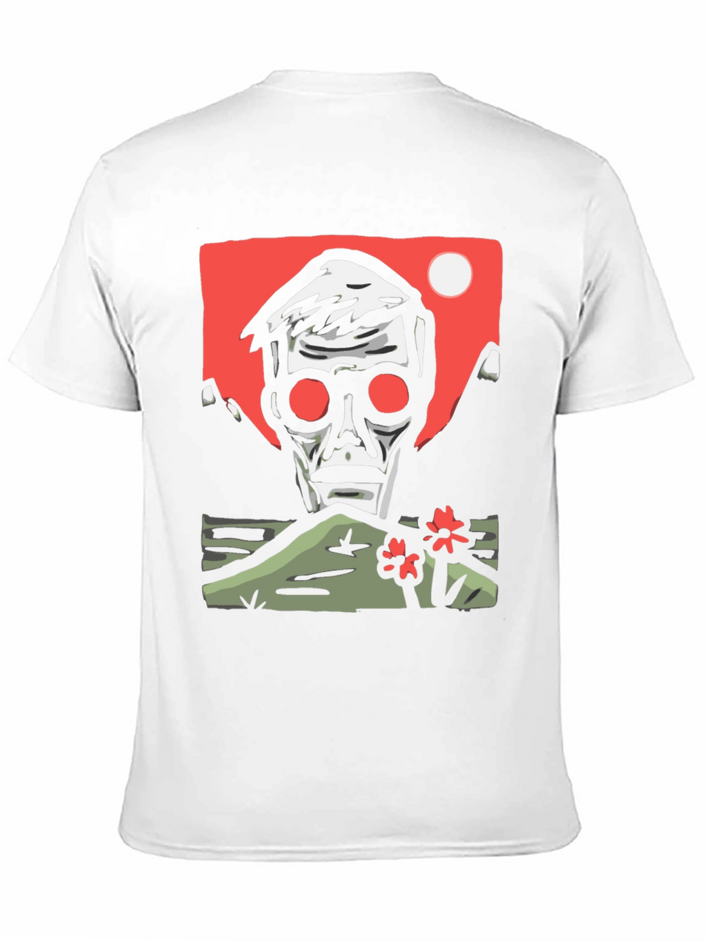 Edgy Graphic Tee: Skull & Landscape Design