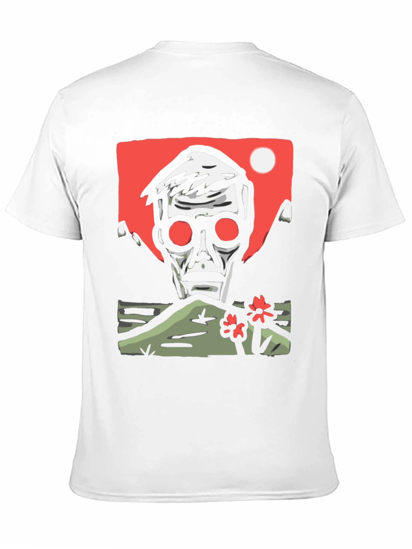 Edgy Graphic Tee: Skull & Landscape Design