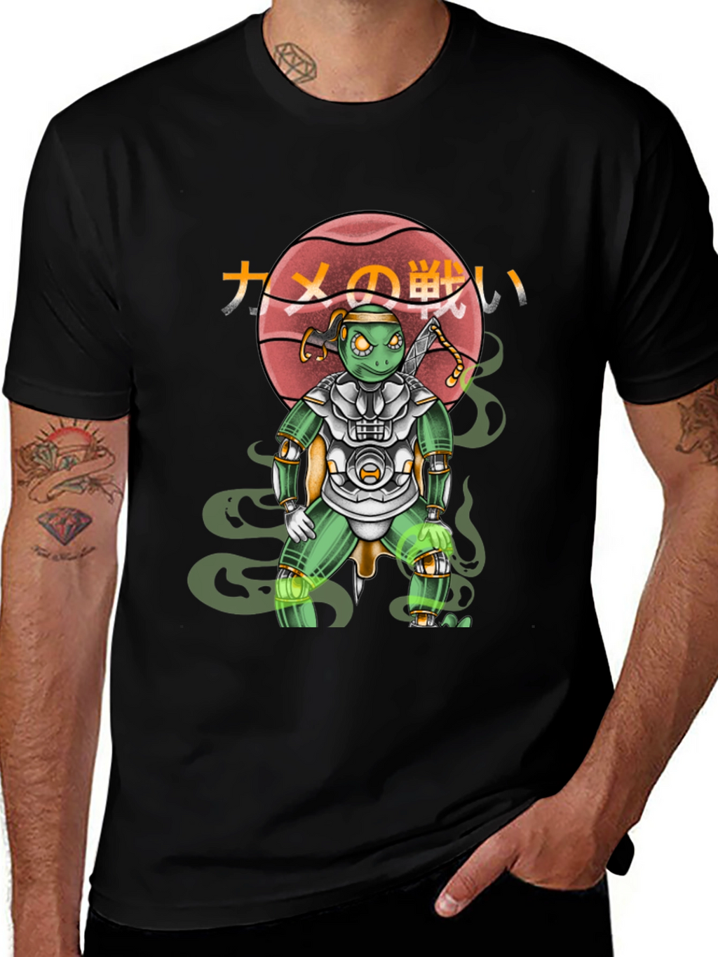 Cyber Ninja Turtle Graphic T-Shirt