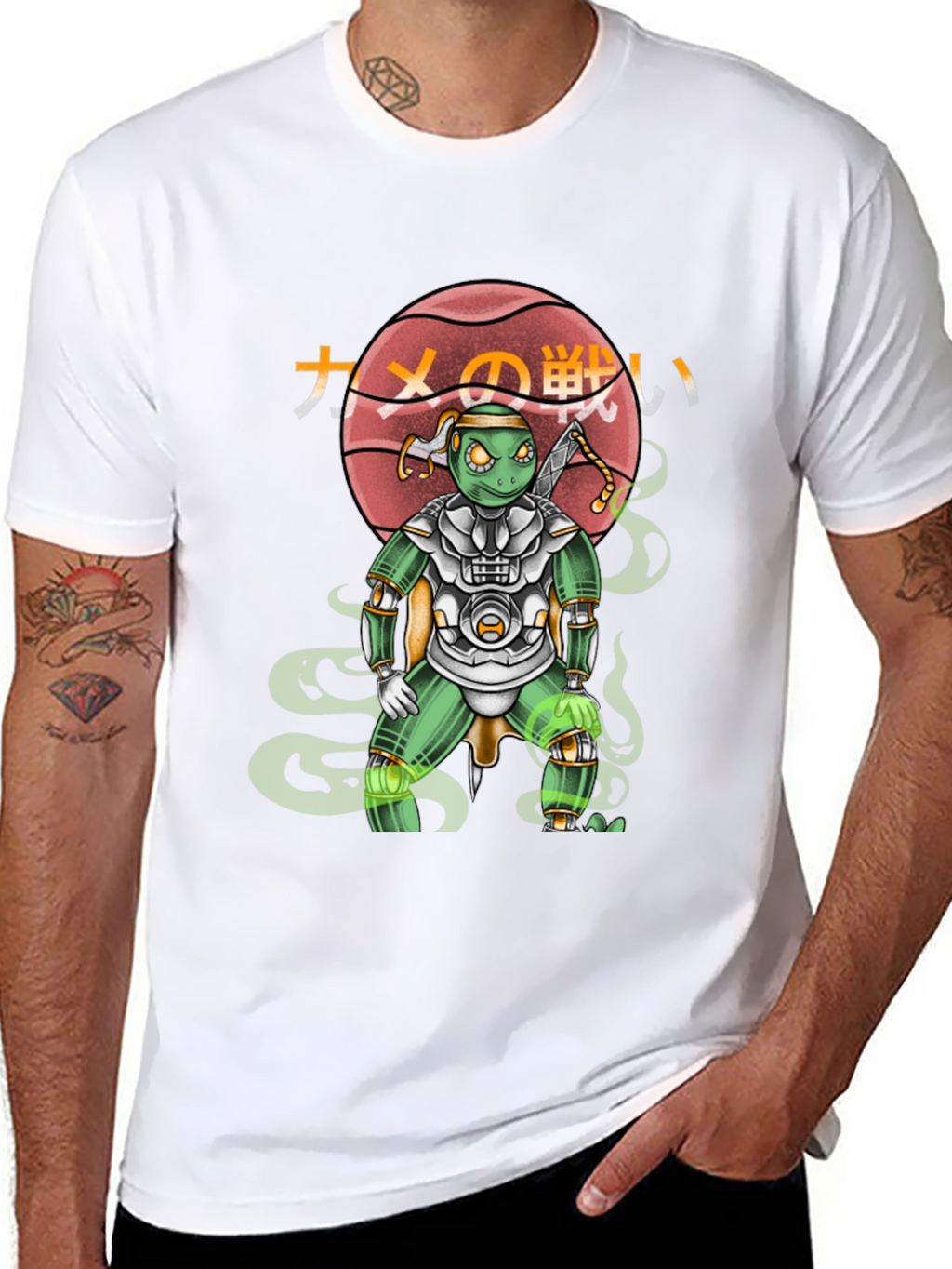 Cyber Ninja Turtle Graphic T-Shirt
