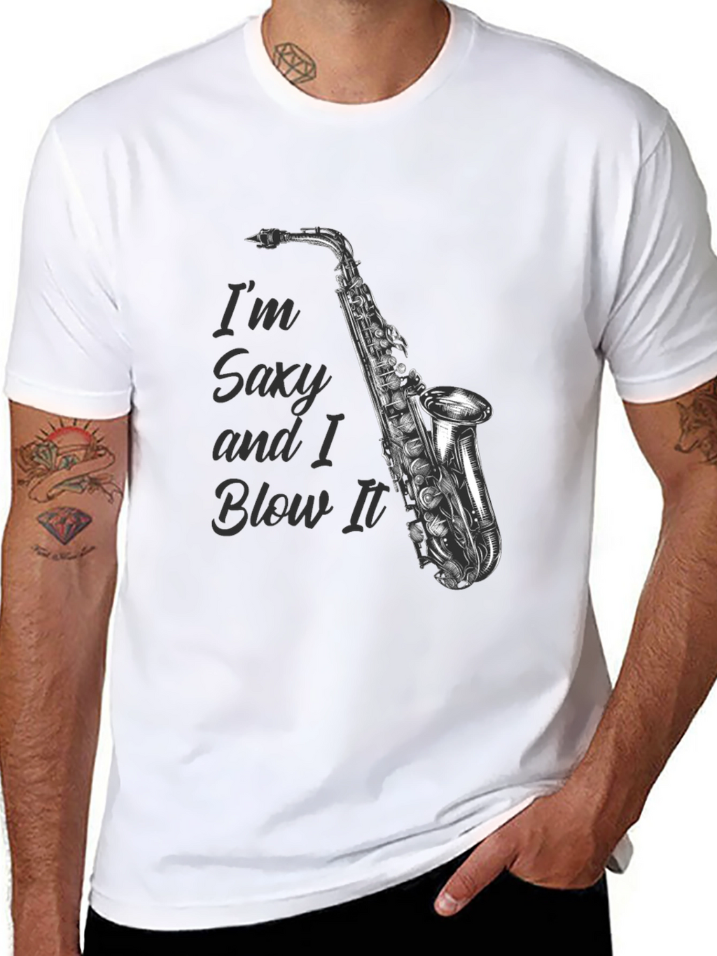 Saxy and I Blow It T-Shirt - Musician Gift