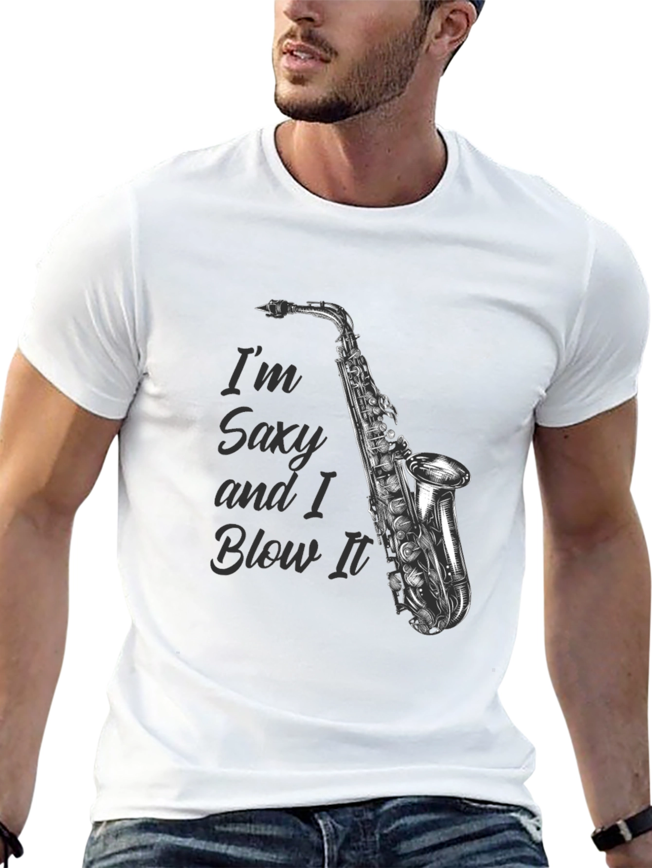 Saxy and I Blow It T-Shirt - Musician Gift