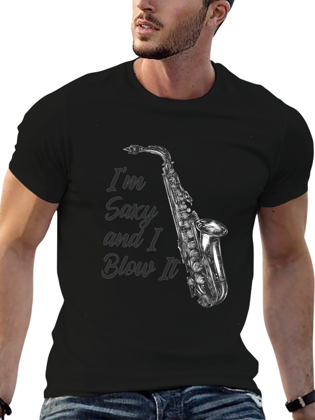 Saxy and I Blow It T-Shirt - Musician Gift