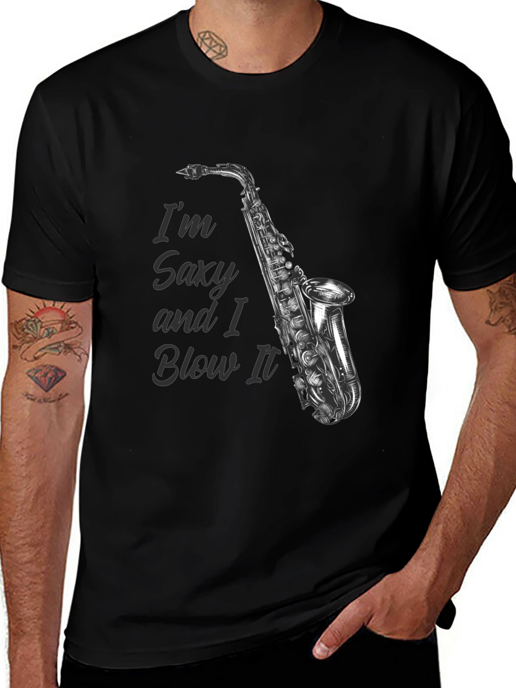 Saxy and I Blow It T-Shirt - Musician Gift