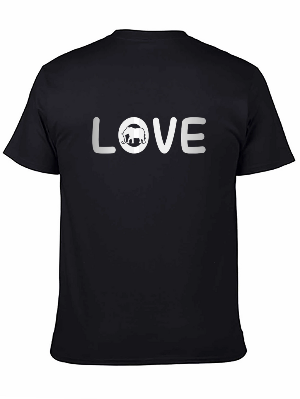 Love Elephant Graphic Tee - Black Cotton T-Shirt