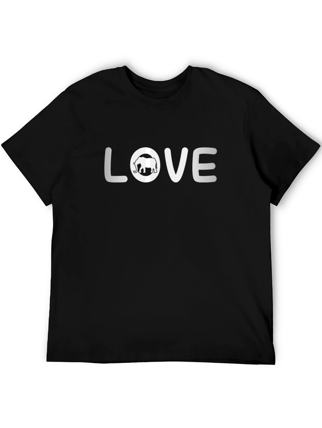 Love Elephant Graphic Tee - Black Cotton T-Shirt
