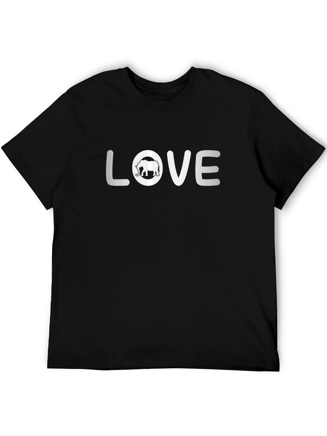 Love Elephant Graphic Tee - Black Cotton T-Shirt