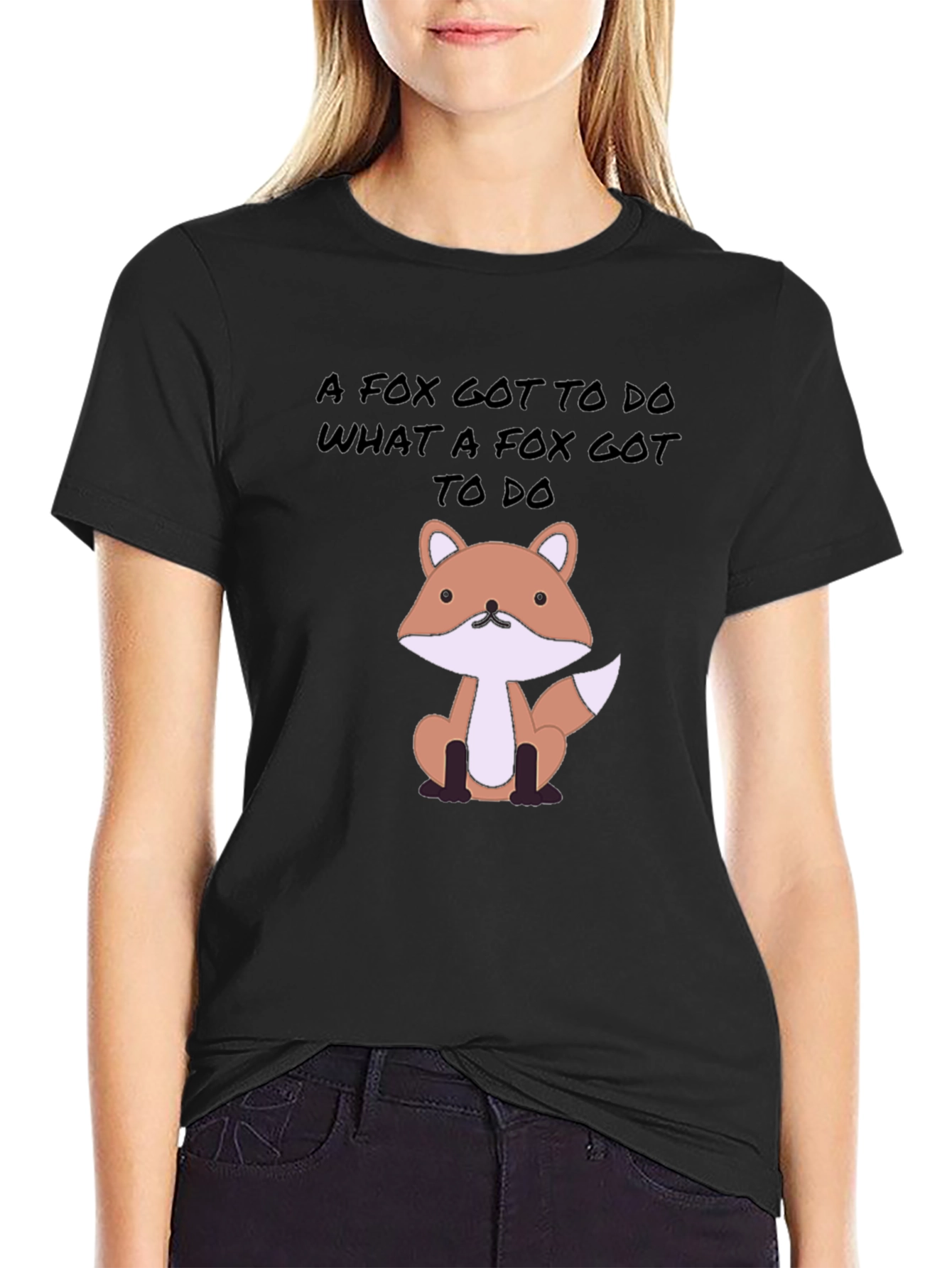 Fox Gotta Do Tee - Novelty Graphic Print T-Shirt