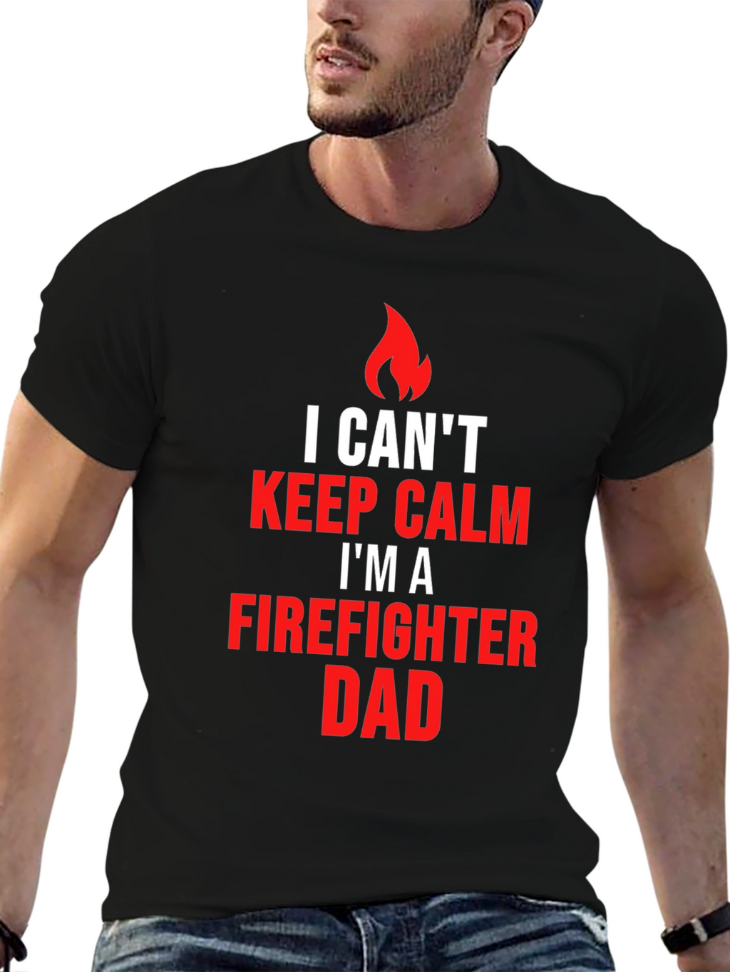 Firefighter Dad T-Shirt - Keep Calm Edition