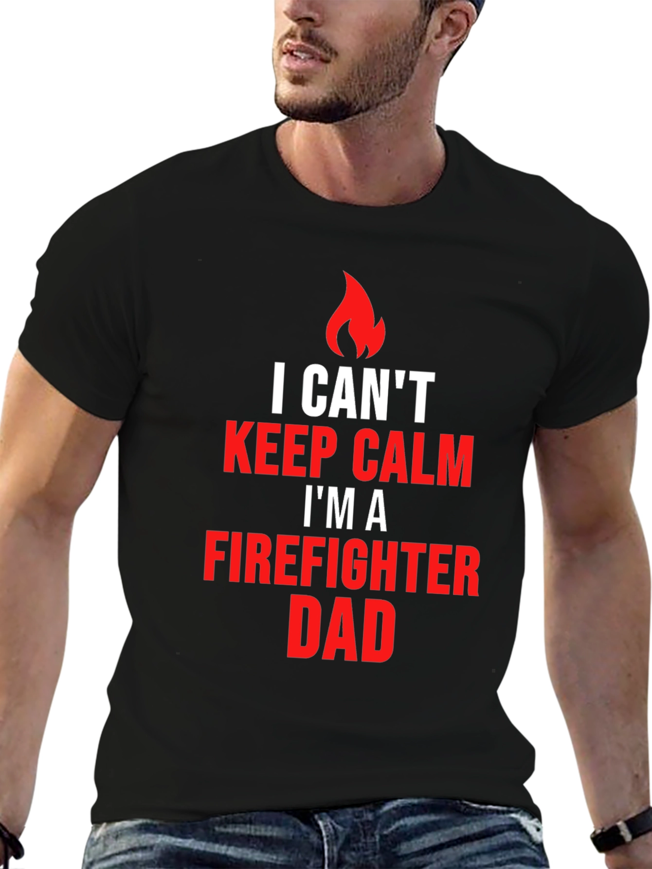 Firefighter Dad T-Shirt - Keep Calm Edition