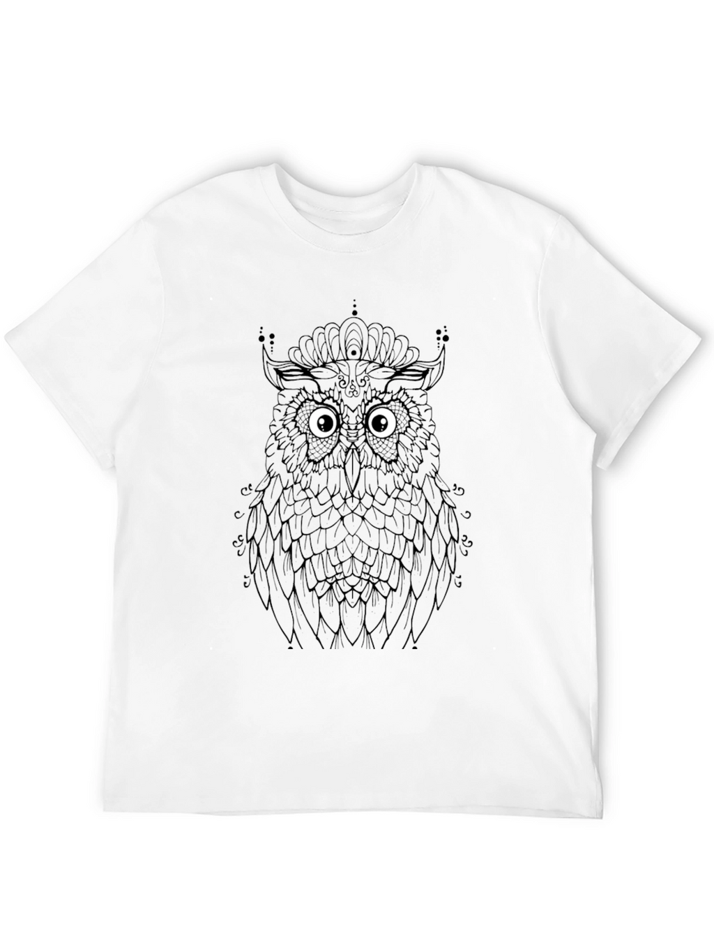 Owl Graphic Tee - Black Cotton Comfort