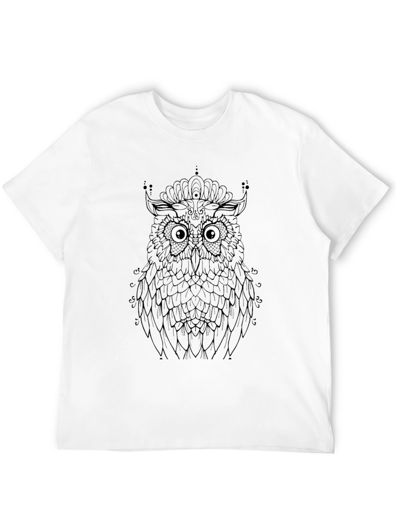 Owl Graphic Tee - Black Cotton Comfort