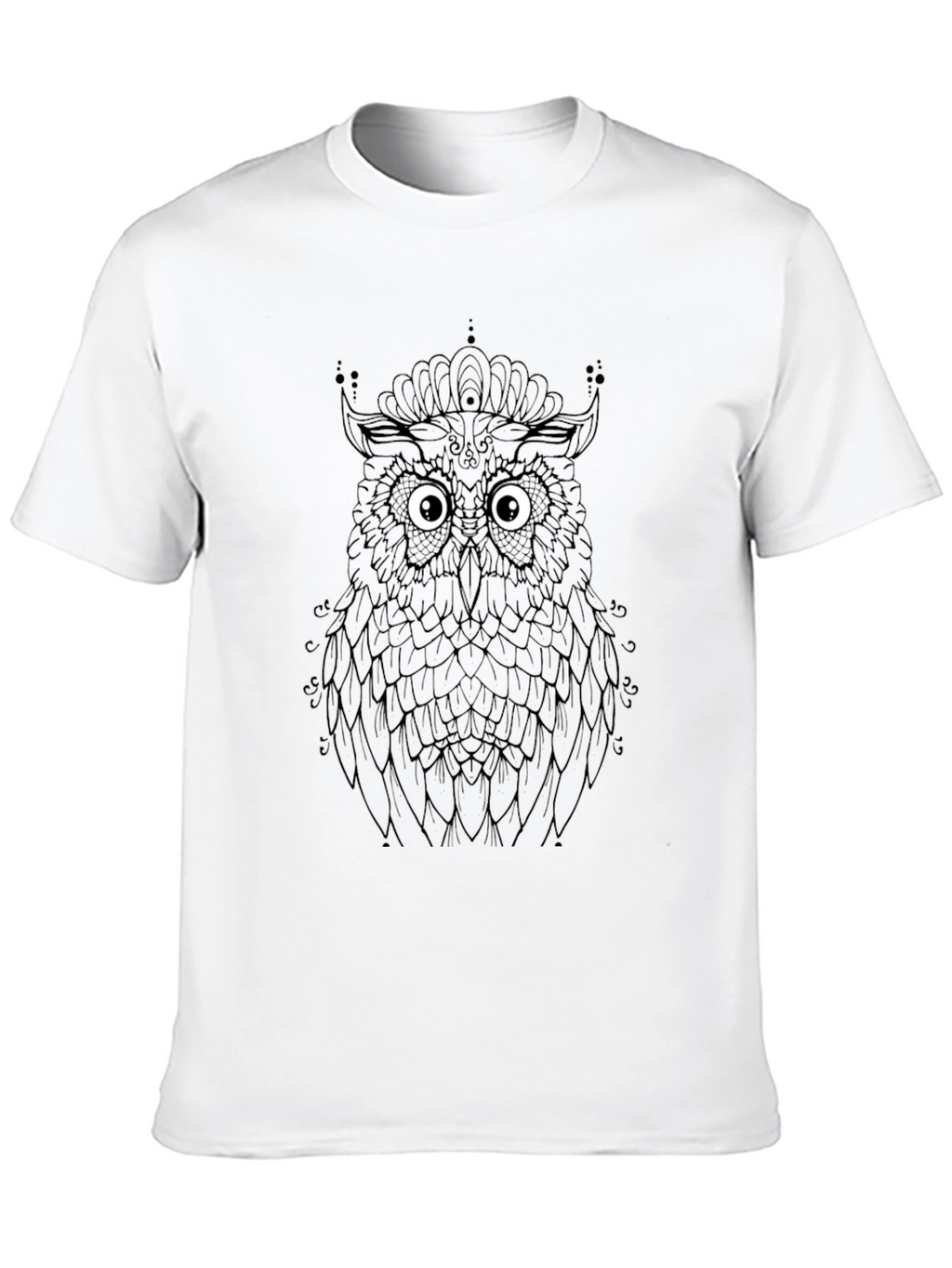 Owl Graphic Tee - Black Cotton Comfort