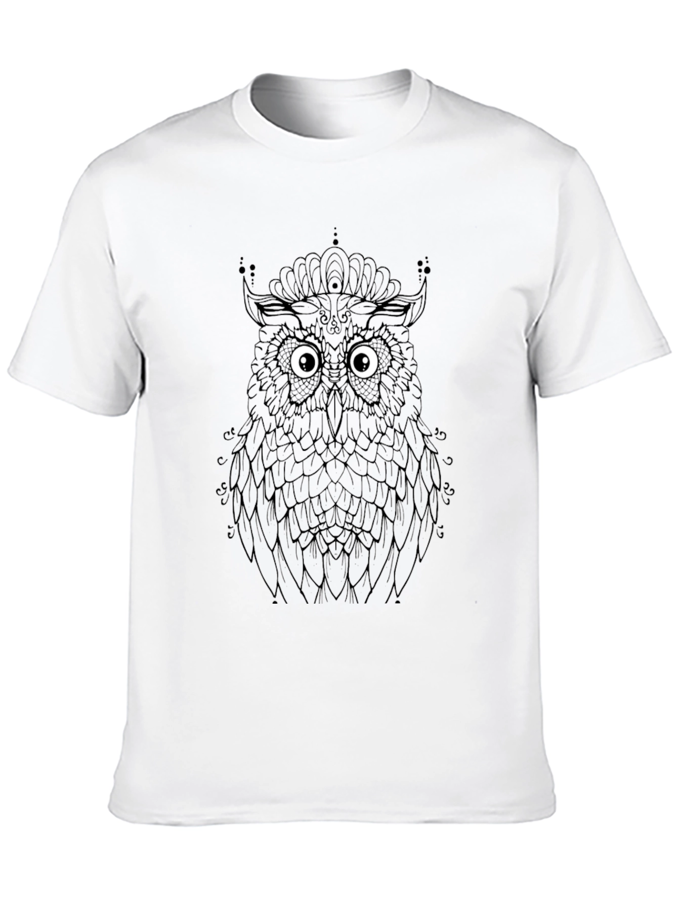 Owl Graphic Tee - Black Cotton Comfort