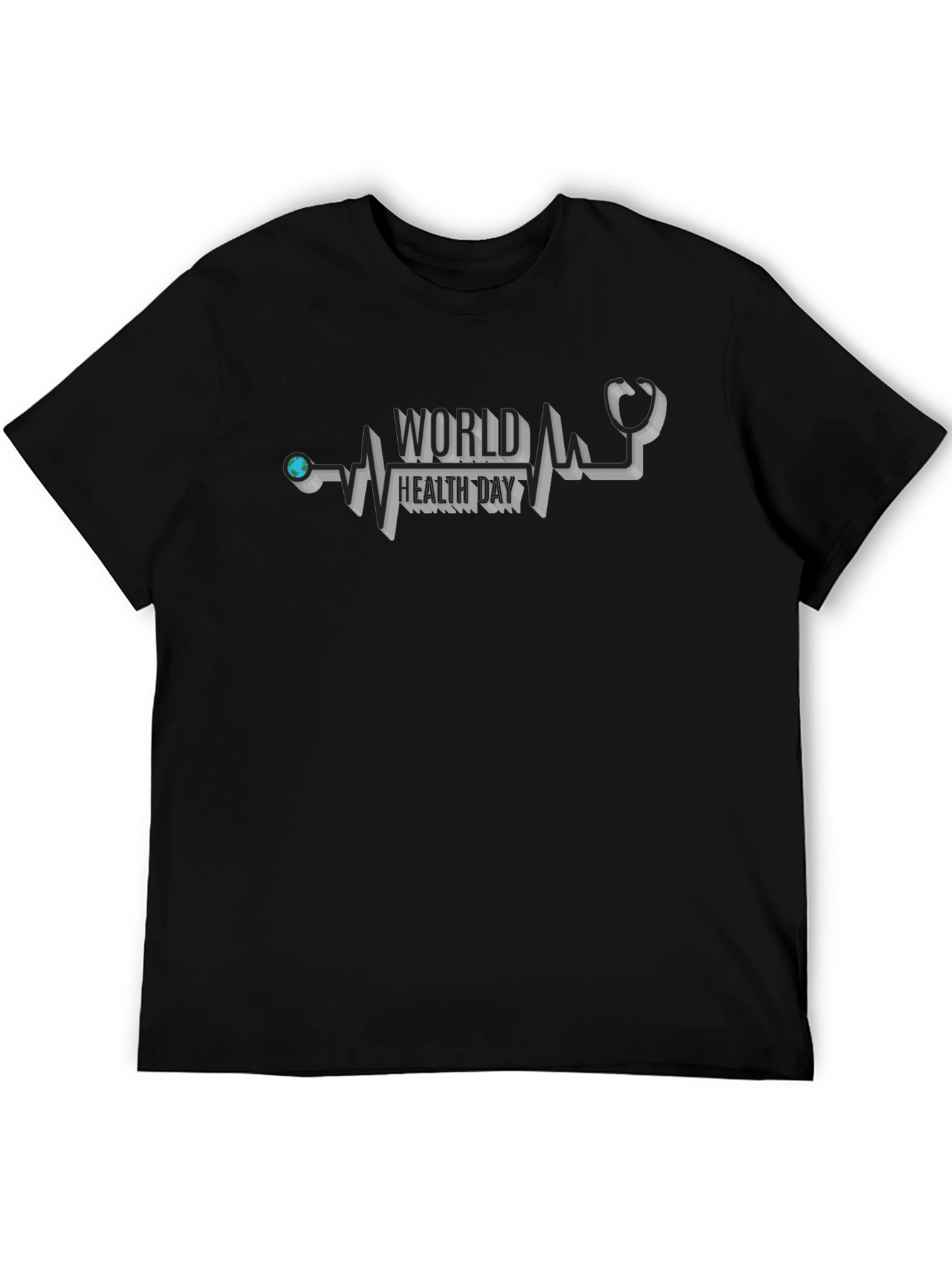 World Health Day Graphic T-Shirt - Unisex Black Tee