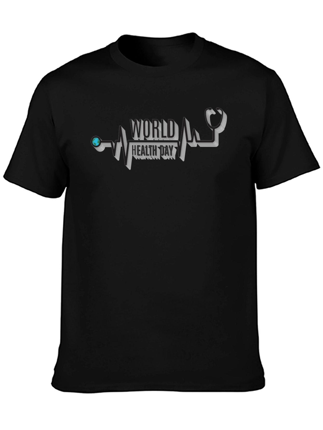 World Health Day Graphic T-Shirt - Unisex Black Tee
