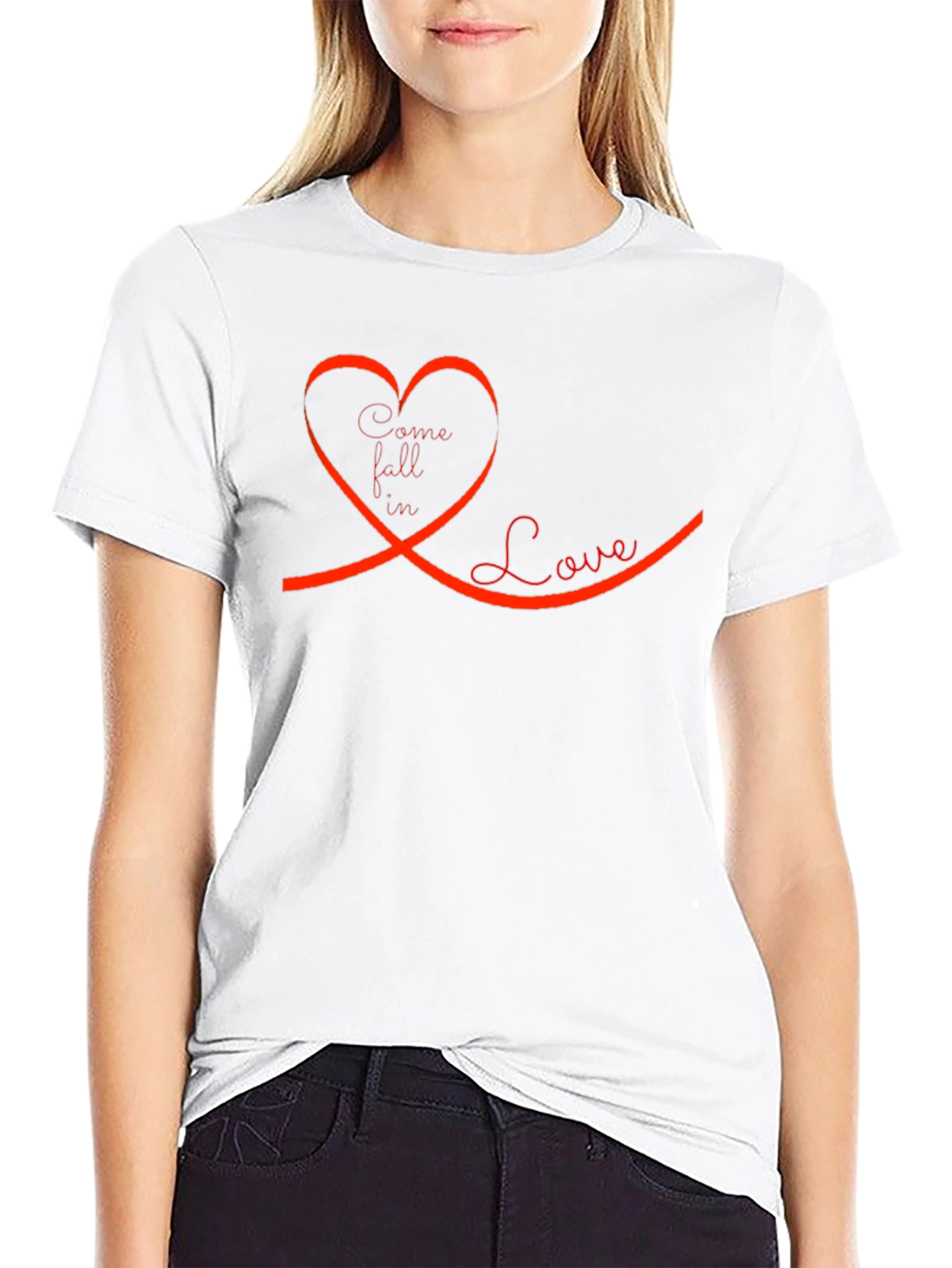 Come Fall In Love Graphic Tee - Black