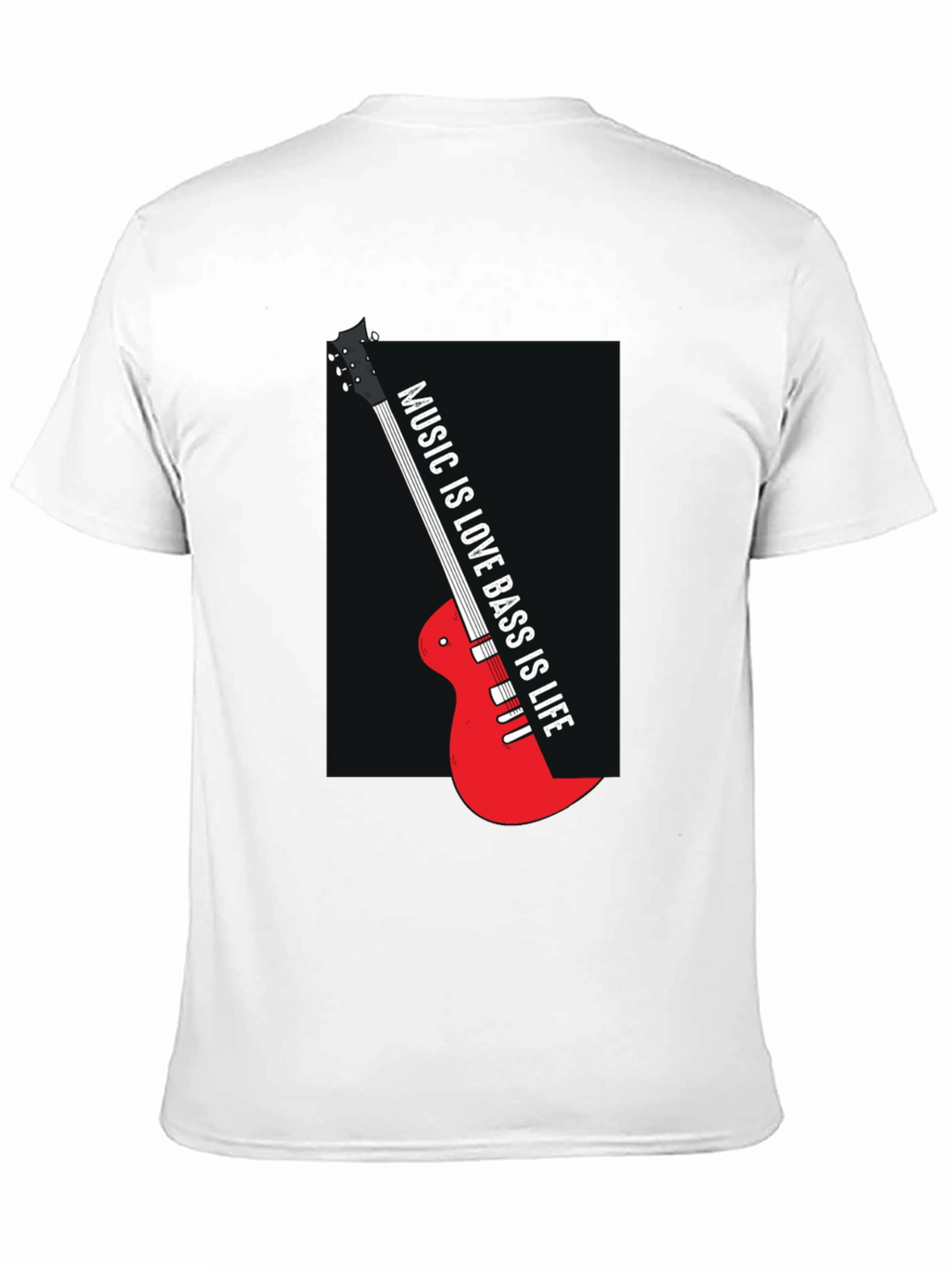 Music is Love Bass is Life Black T-Shirt