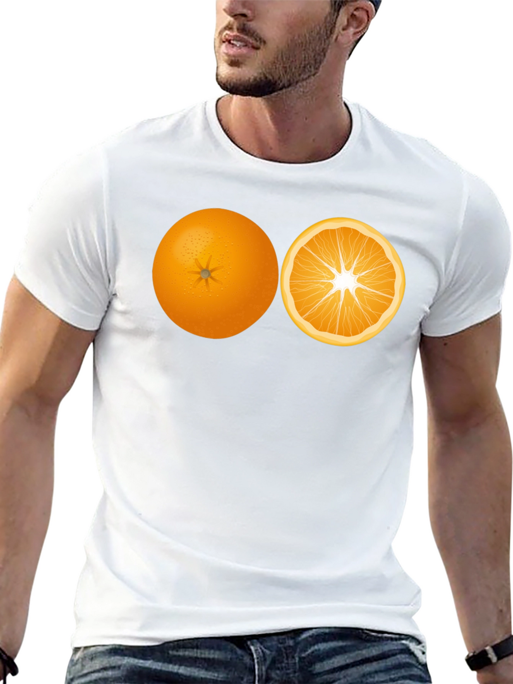 Orange Slice Graphic Black Tee