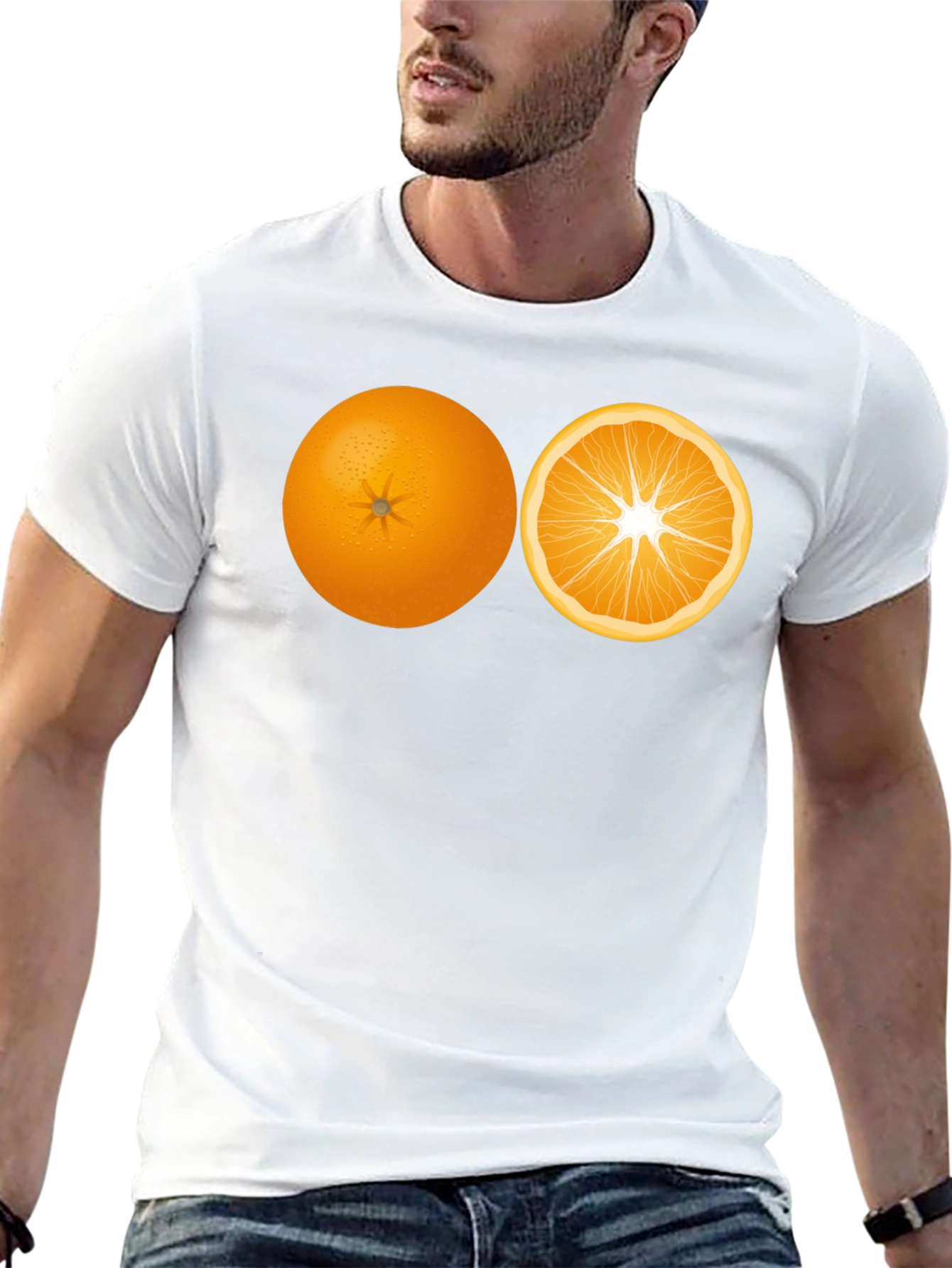 Orange Slice Graphic Black Tee