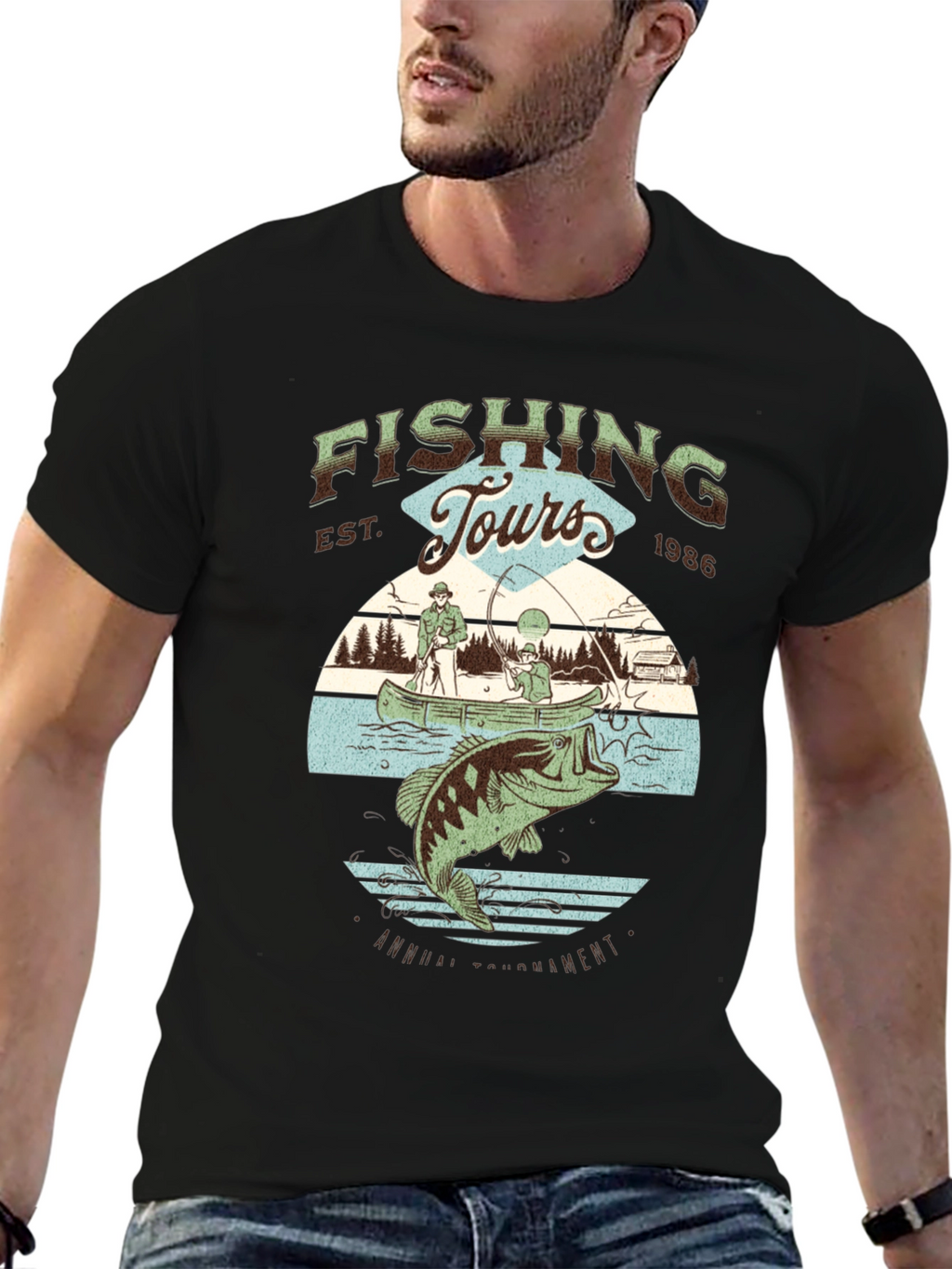 Fishing Tours Graphic Tee - Annual Tournament Design