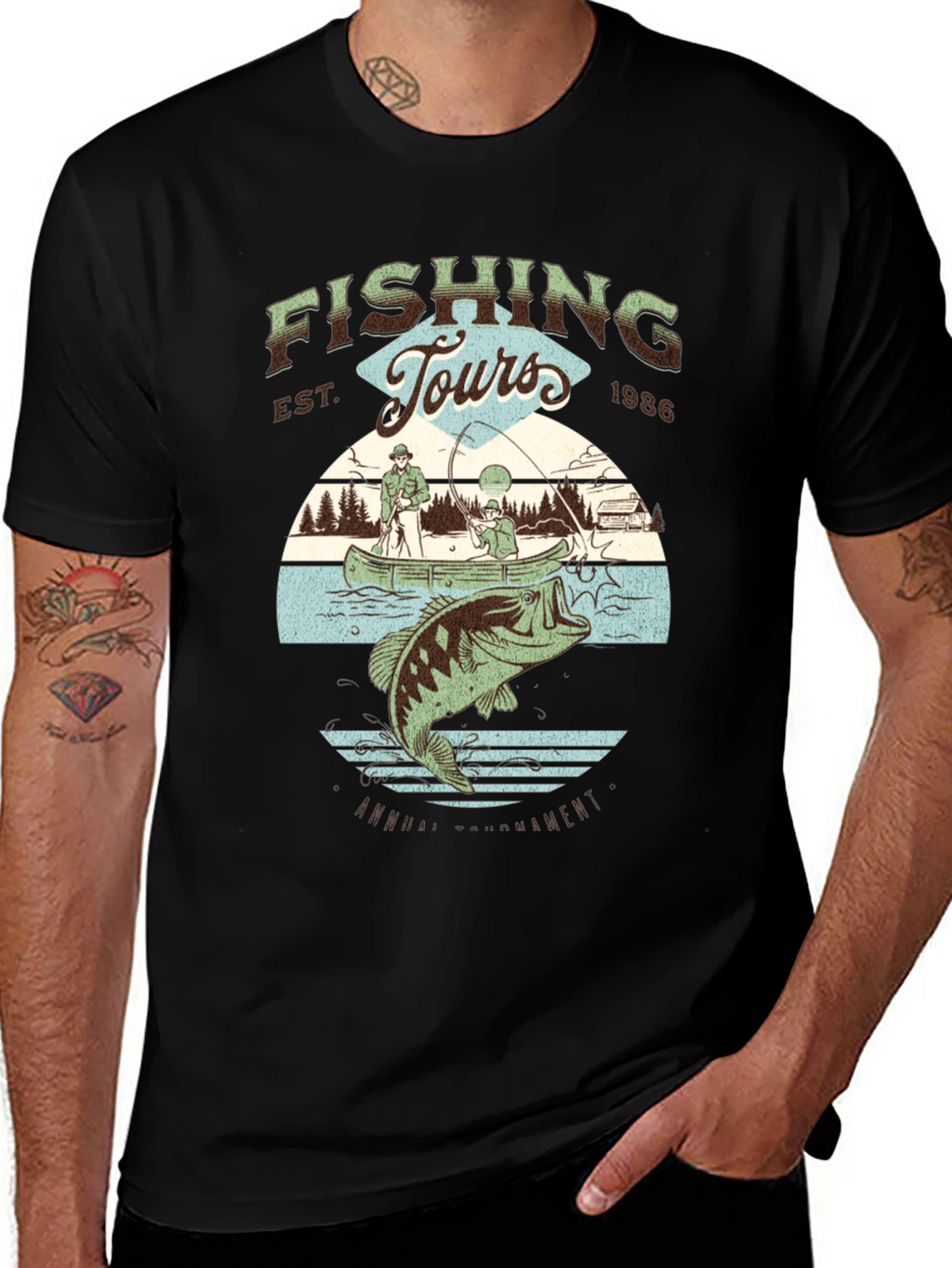 Fishing Tours Graphic Tee - Annual Tournament Design