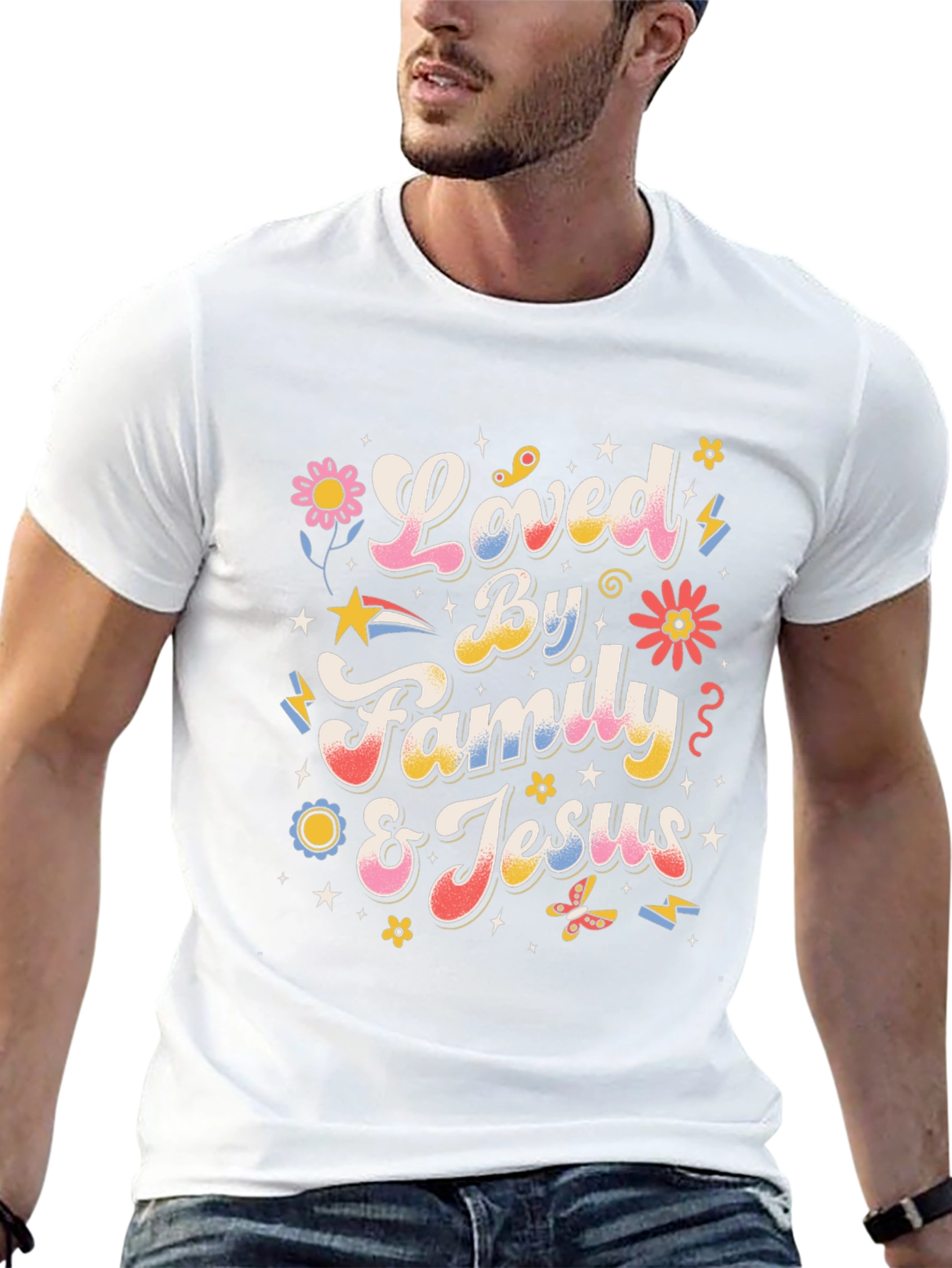 Loved By Family & Jesus Graphic T-Shirt