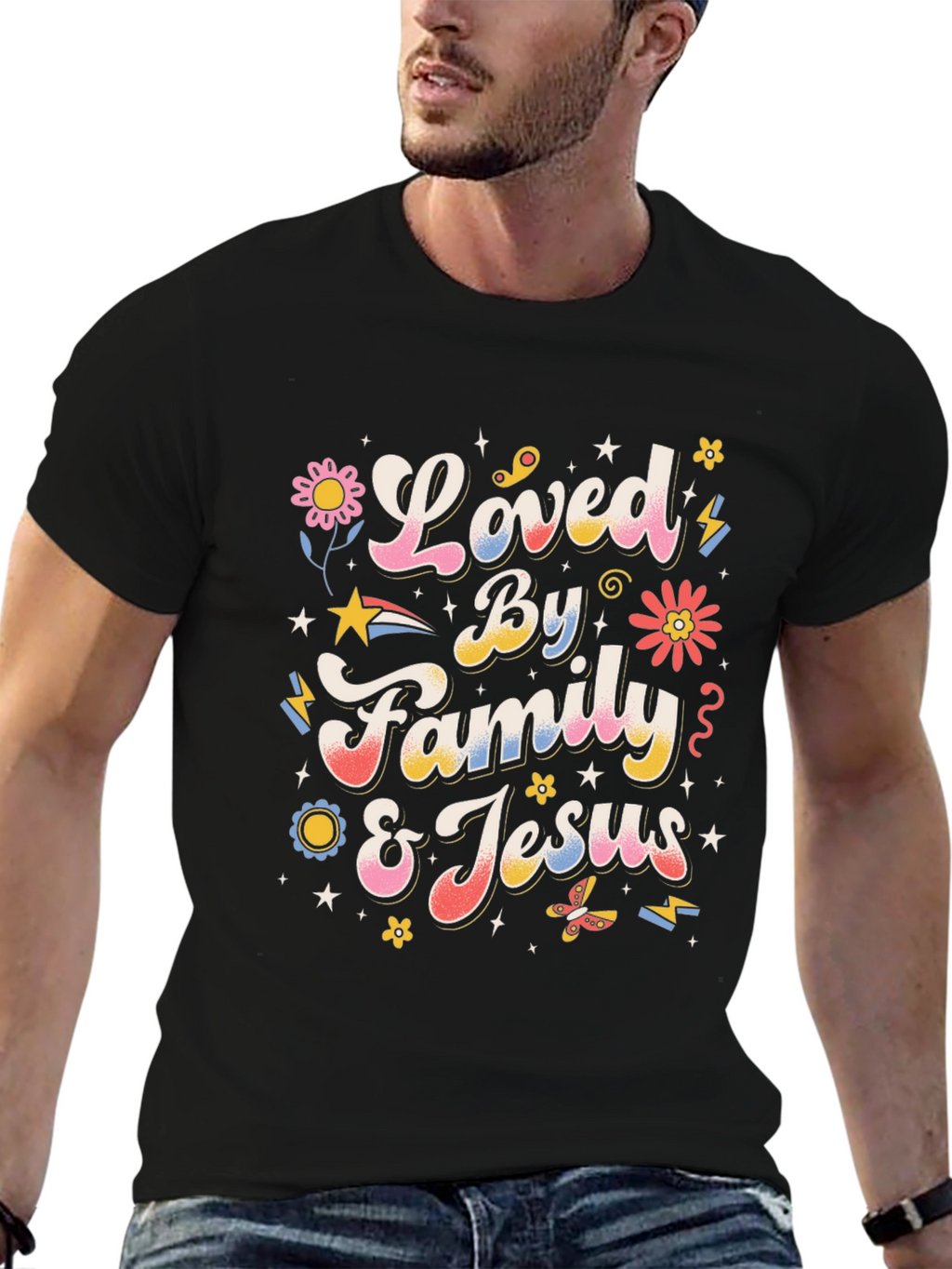 Loved By Family & Jesus Graphic T-Shirt