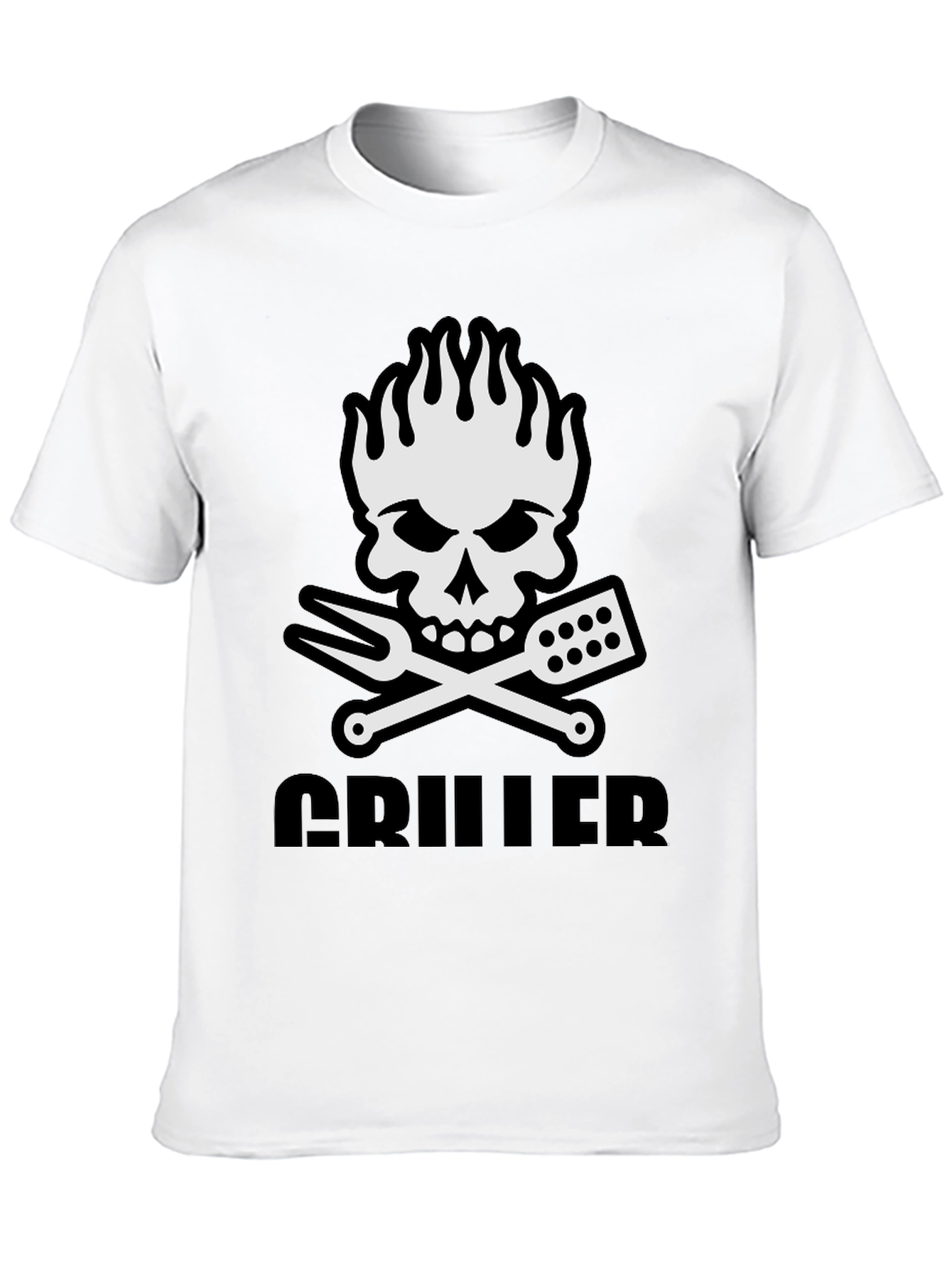 Griller Skull Graphic T-Shirt - BBQ Master