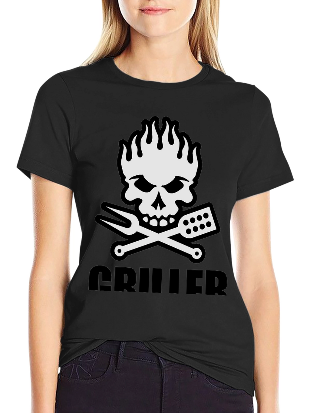 Griller Skull Graphic T-Shirt - BBQ Master