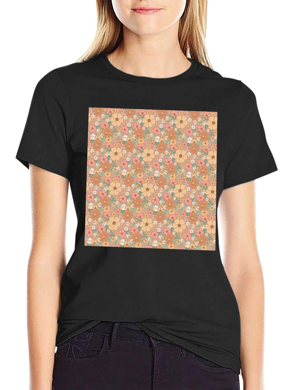Retro Floral Print Tee