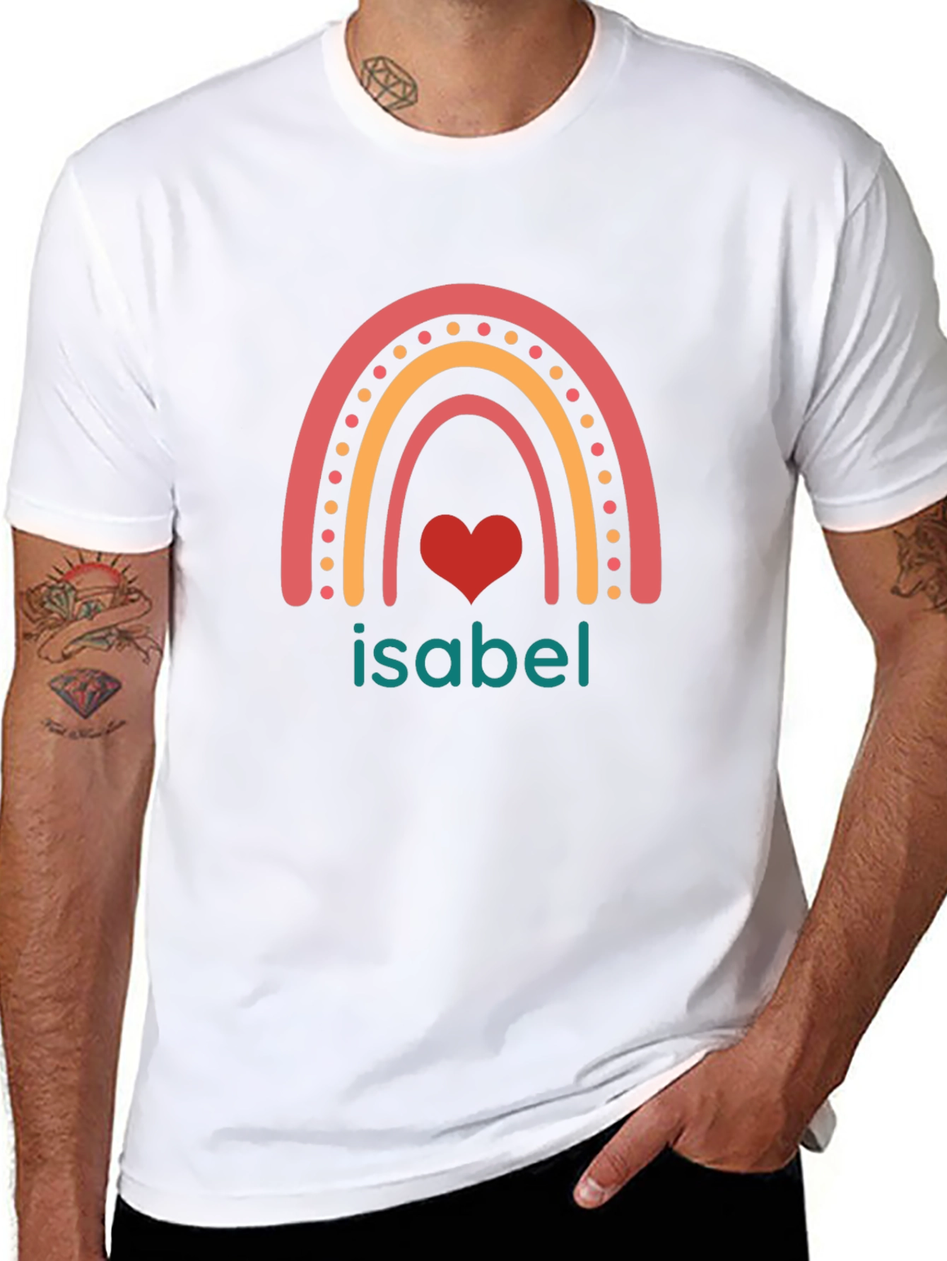 Isabel Rainbow Heart Custom T-Shirt