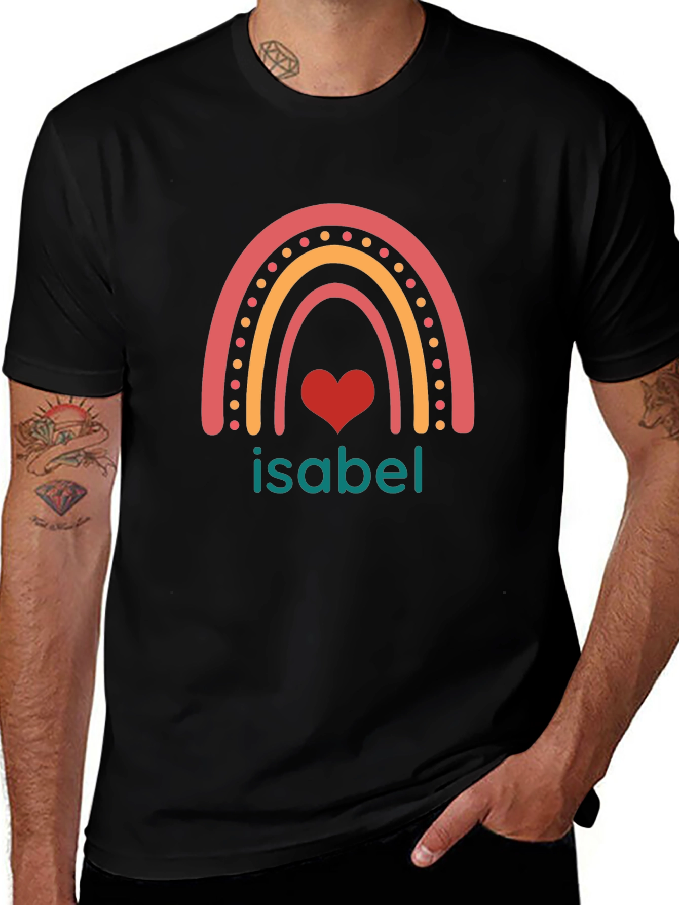 Isabel Rainbow Heart Custom T-Shirt