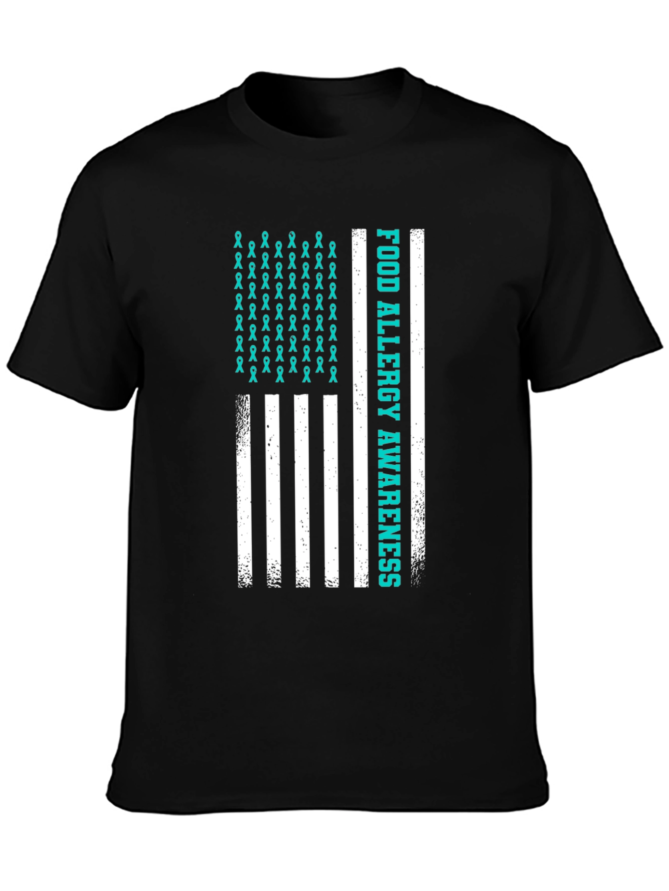 Food Allergy Awareness American Flag T-Shirt