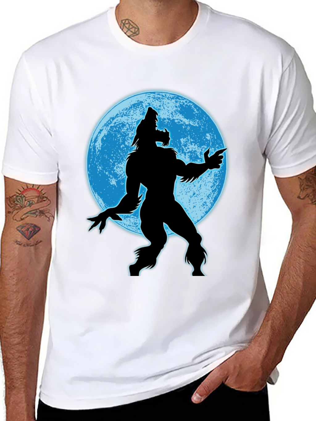 Werewolf Moon Graphic Tee - Mens Black T-Shirt