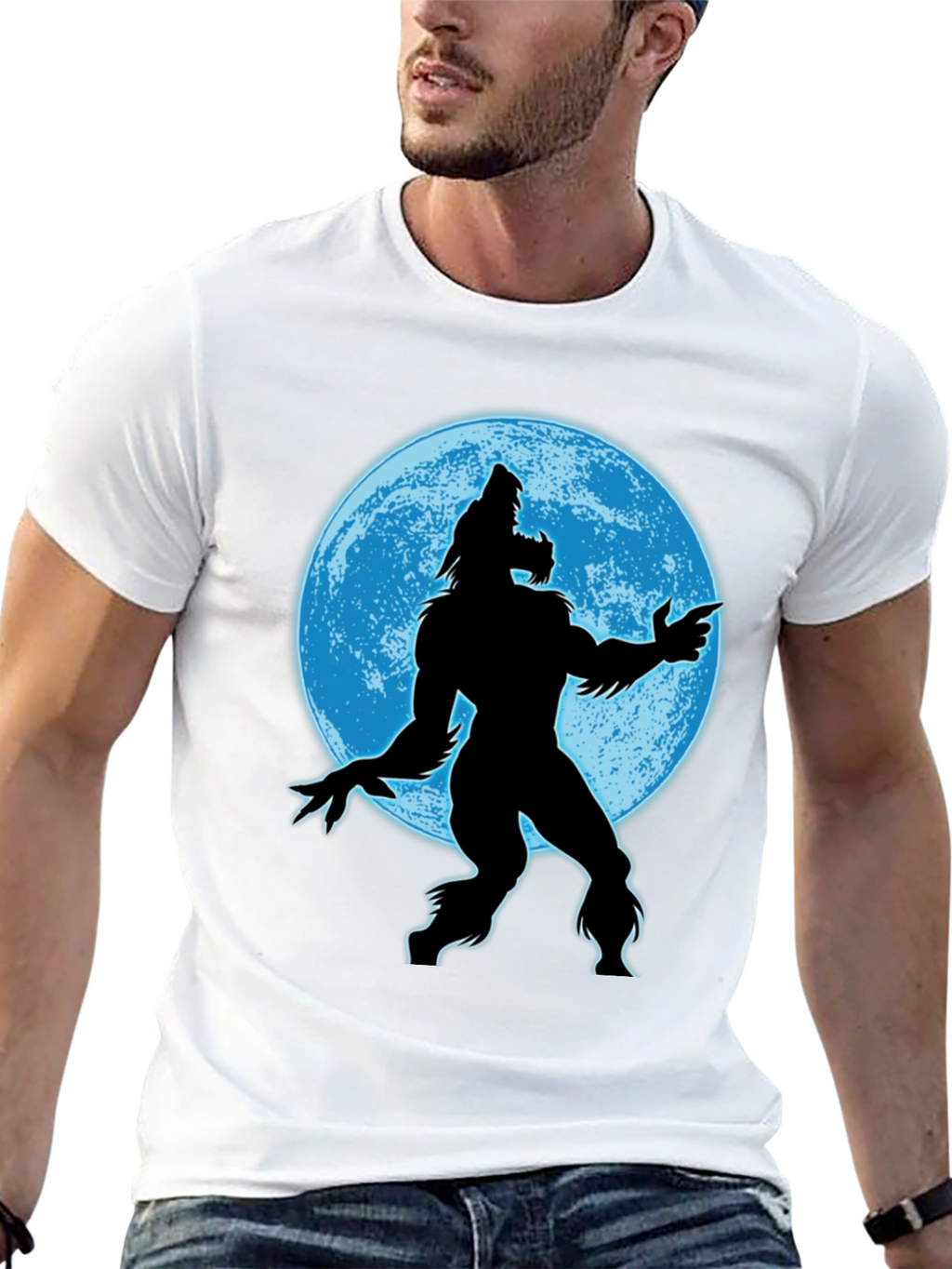Werewolf Moon Graphic Tee - Mens Black T-Shirt