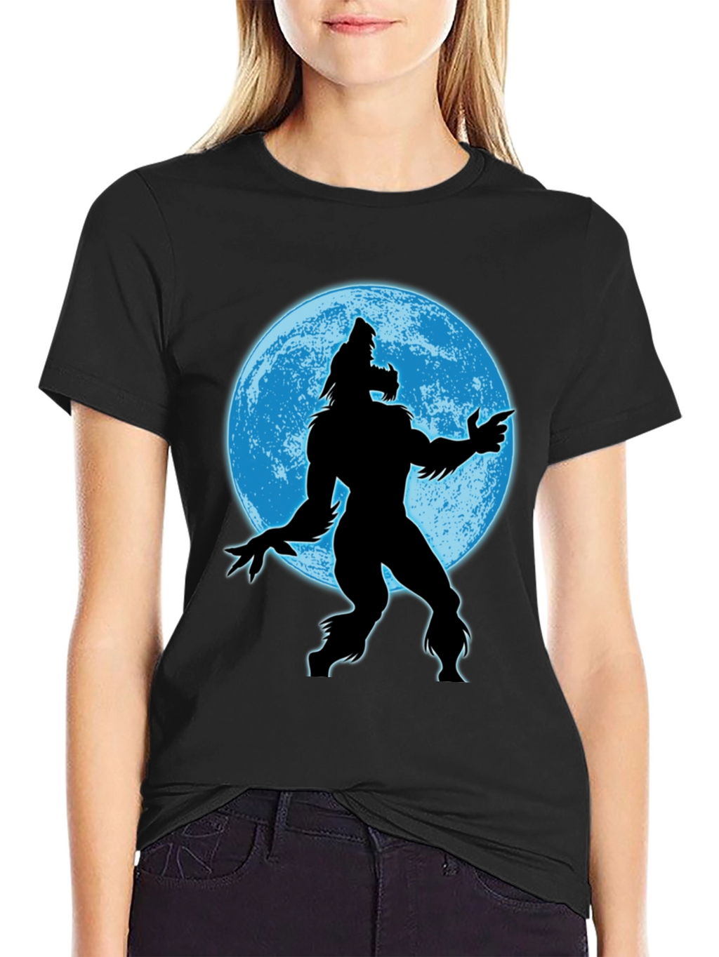 Werewolf Moon Graphic Tee - Mens Black T-Shirt
