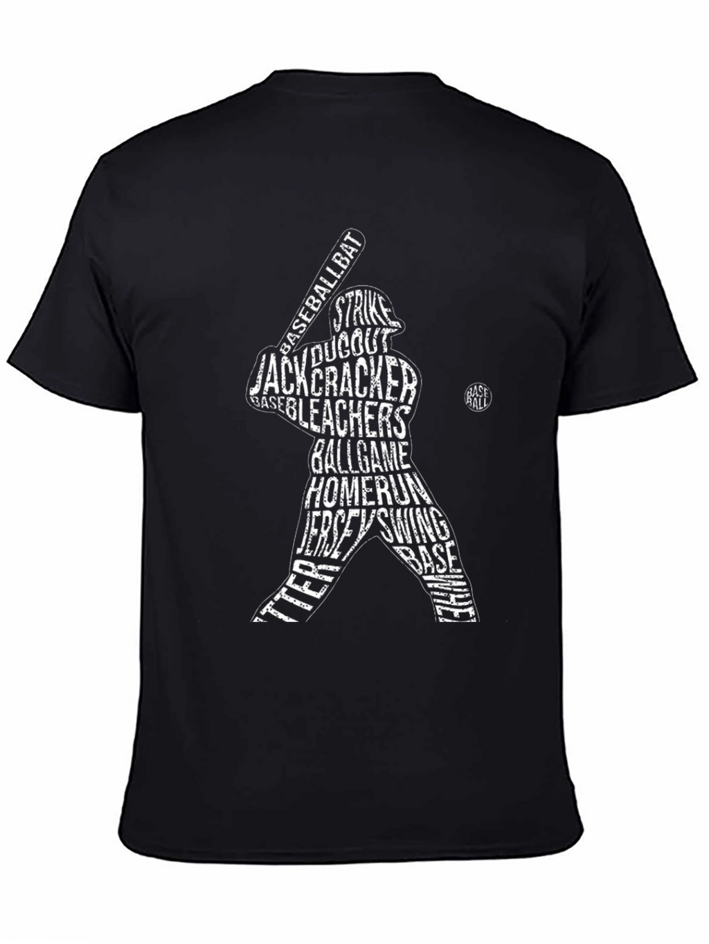 Baseball Word Art Black T-Shirt