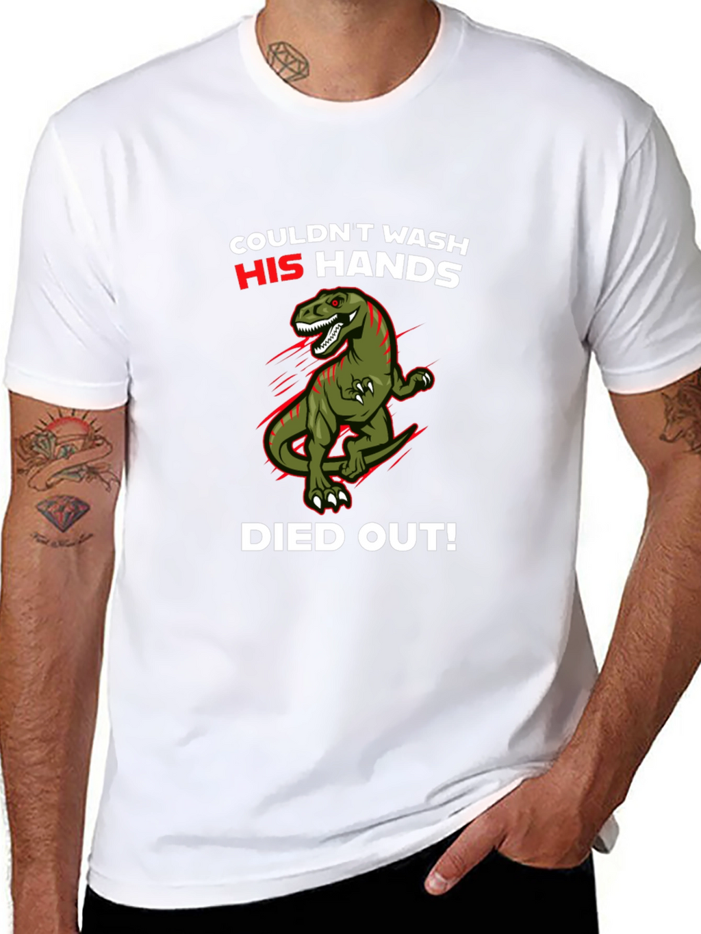 Dinosaur Wash Hands T-Shirt - Funny Dino Tee