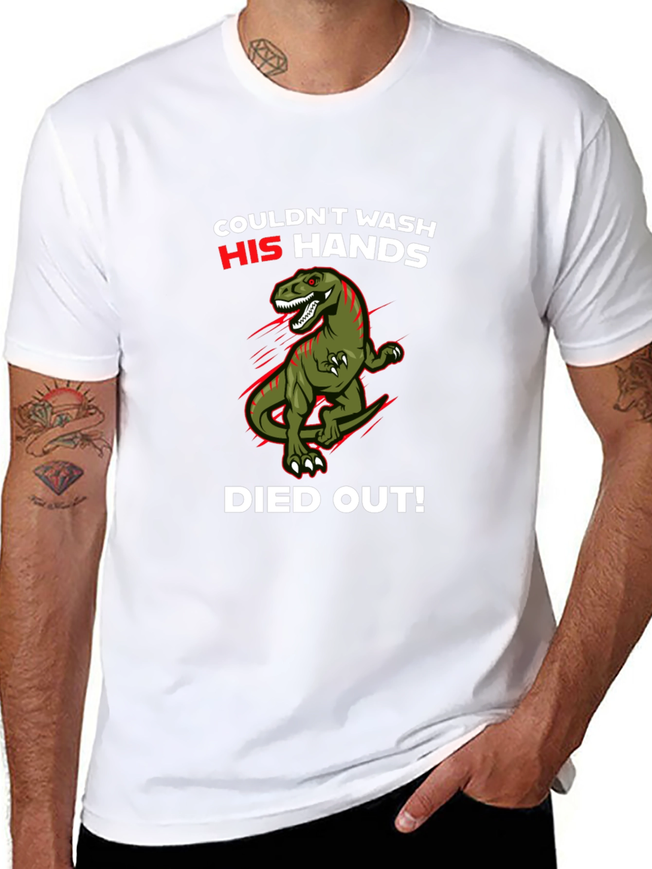 Dinosaur Wash Hands T-Shirt - Funny Dino Tee