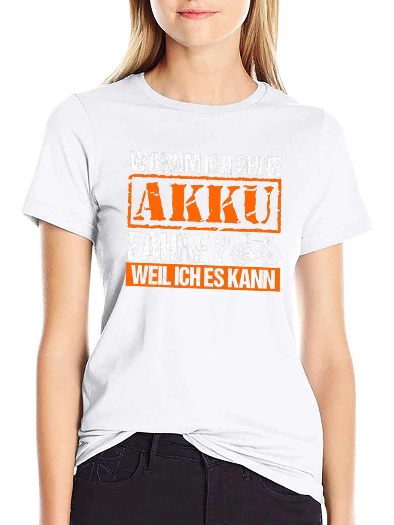 Funny German Bicycle T-Shirt - Why No Battery?