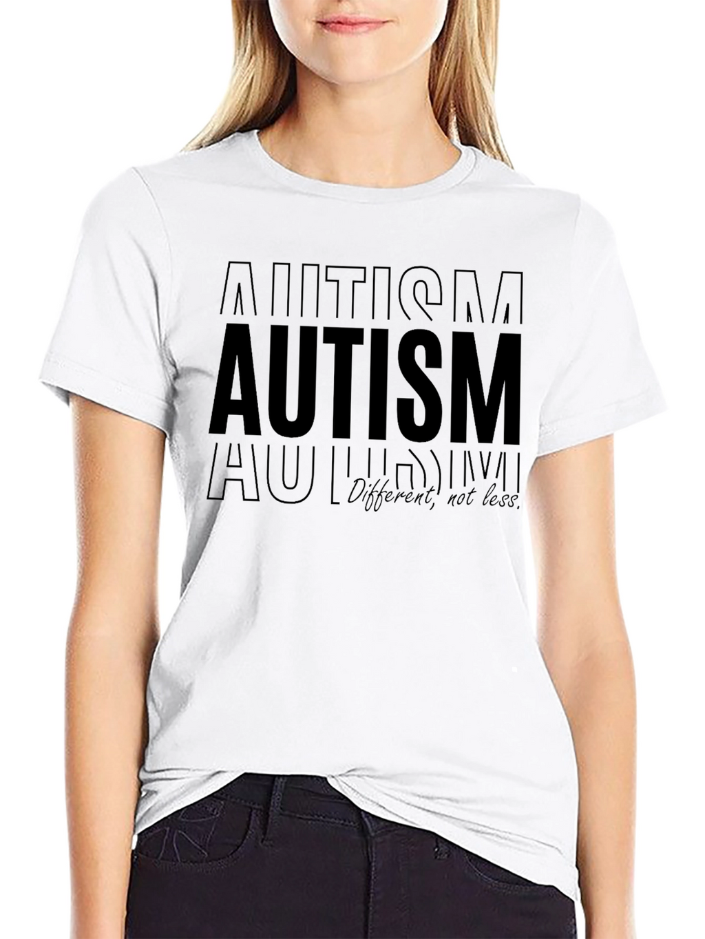 Autism Awareness Black T-Shirt - Different Not Less
