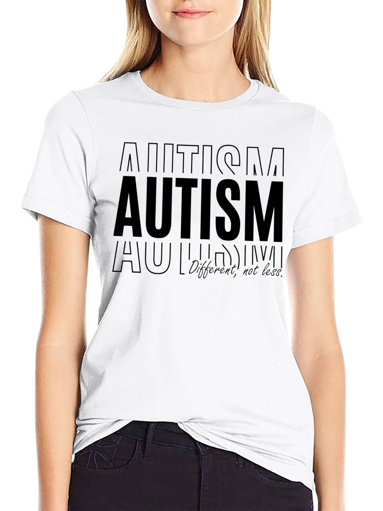 Autism Awareness Black T-Shirt - Different Not Less